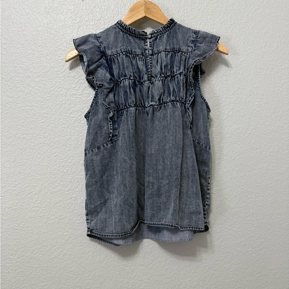 Rails Denim Ruffle Sleeve Top - Picture 4 of 4